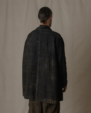 Unisex Handwoven Shawl Collar Coat in Ash Glaze