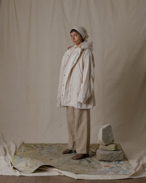 Unisex Hoodie Washi Linen in Beige