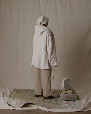 Unisex Hoodie Washi Linen in Beige