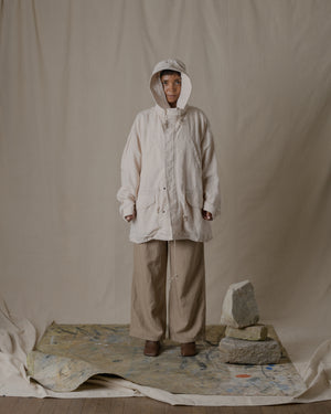 Unisex Hoodie Washi Linen in Beige