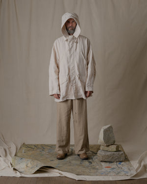 Unisex Hoodie Washi Linen in Beige