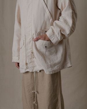 Unisex Hoodie Washi Linen in Beige