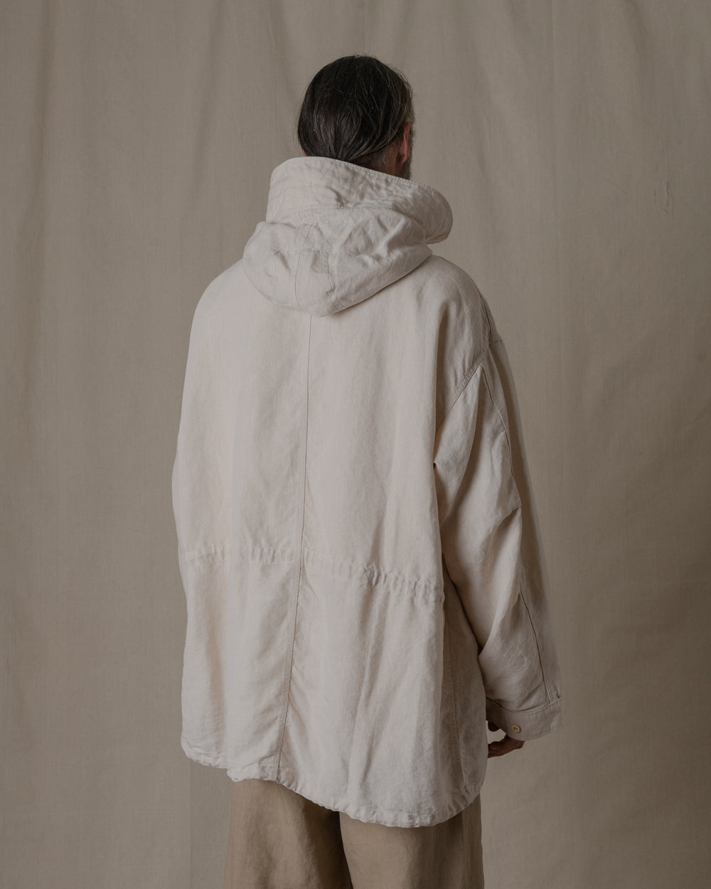 Unisex Hoodie Washi Linen in Beige