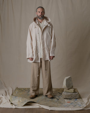 Unisex Hoodie Washi Linen in Beige