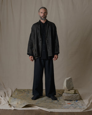 Unisex Handwoven Stole Jacket Washi in Ash Glaze