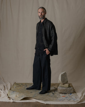 Unisex Handwoven Stole Jacket Washi in Ash Glaze