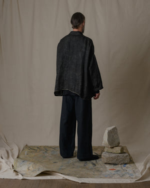 Unisex Handwoven Stole Jacket Washi in Ash Glaze
