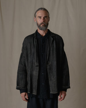 Unisex Handwoven Stole Jacket Washi in Ash Glaze