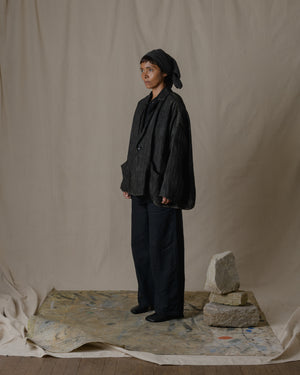 Unisex Handwoven Stole Jacket Washi in Ash Glaze