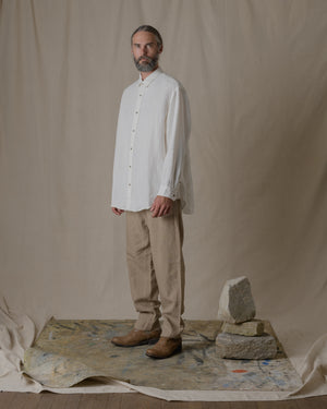 Narrow Work Pants Linen - Beige