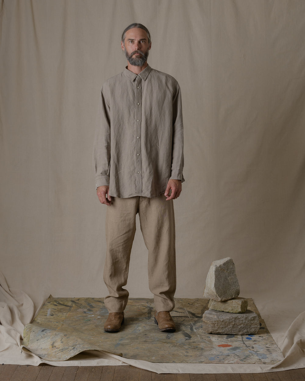 Unisex Daily Shirt Hemp in Beige