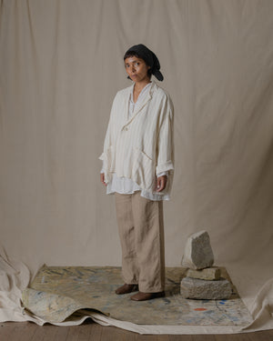 Handwoven Stole Jacket Washi in Natural