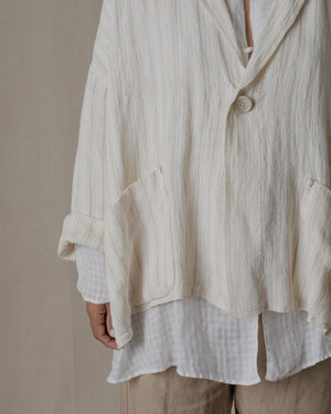 Handwoven Stole Jacket Washi in Natural