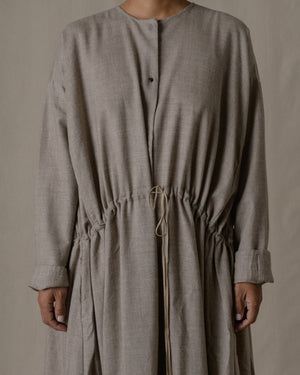 Front Button Open Dress Wool Yak in Natural O/S