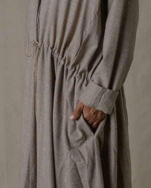 Front Button Open Dress Wool Yak in Natural O/S