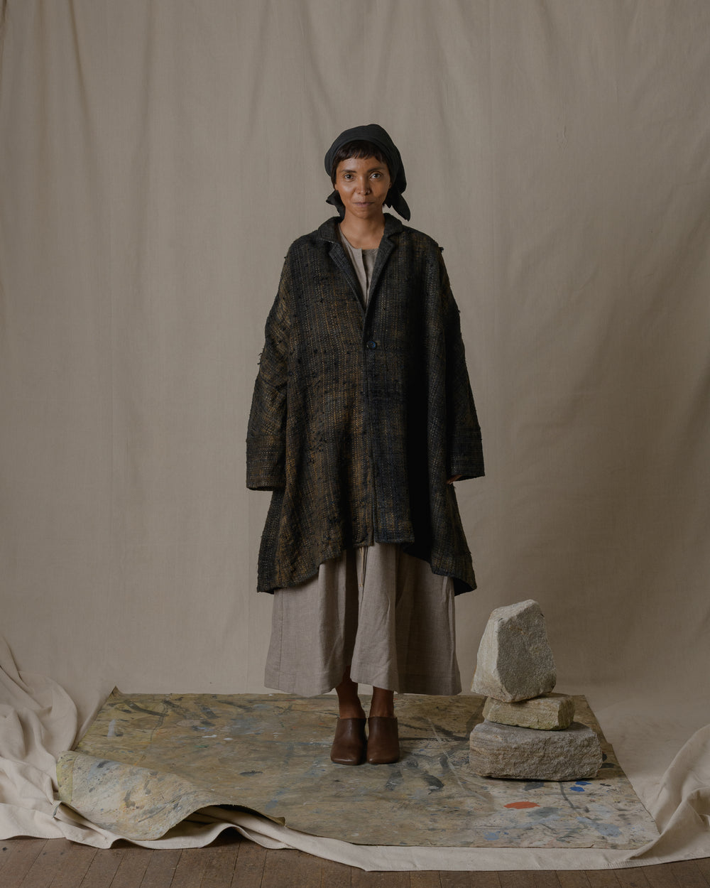 A-line Over Coat in Ash Glaze