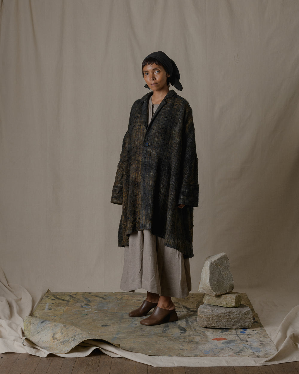 A-line Over Coat in Ash Glaze