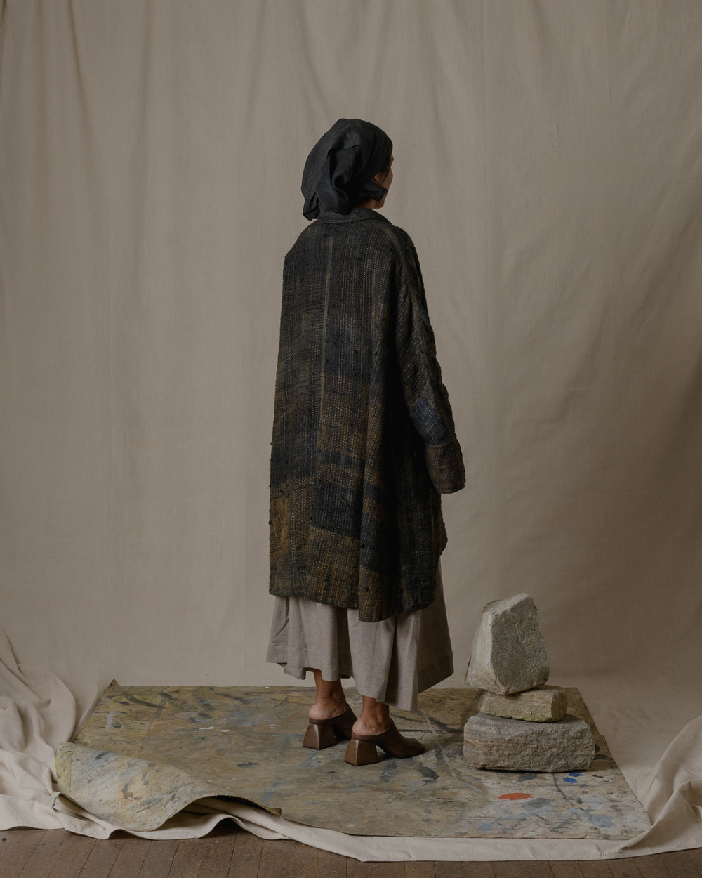 A-line Over Coat in Ash Glaze