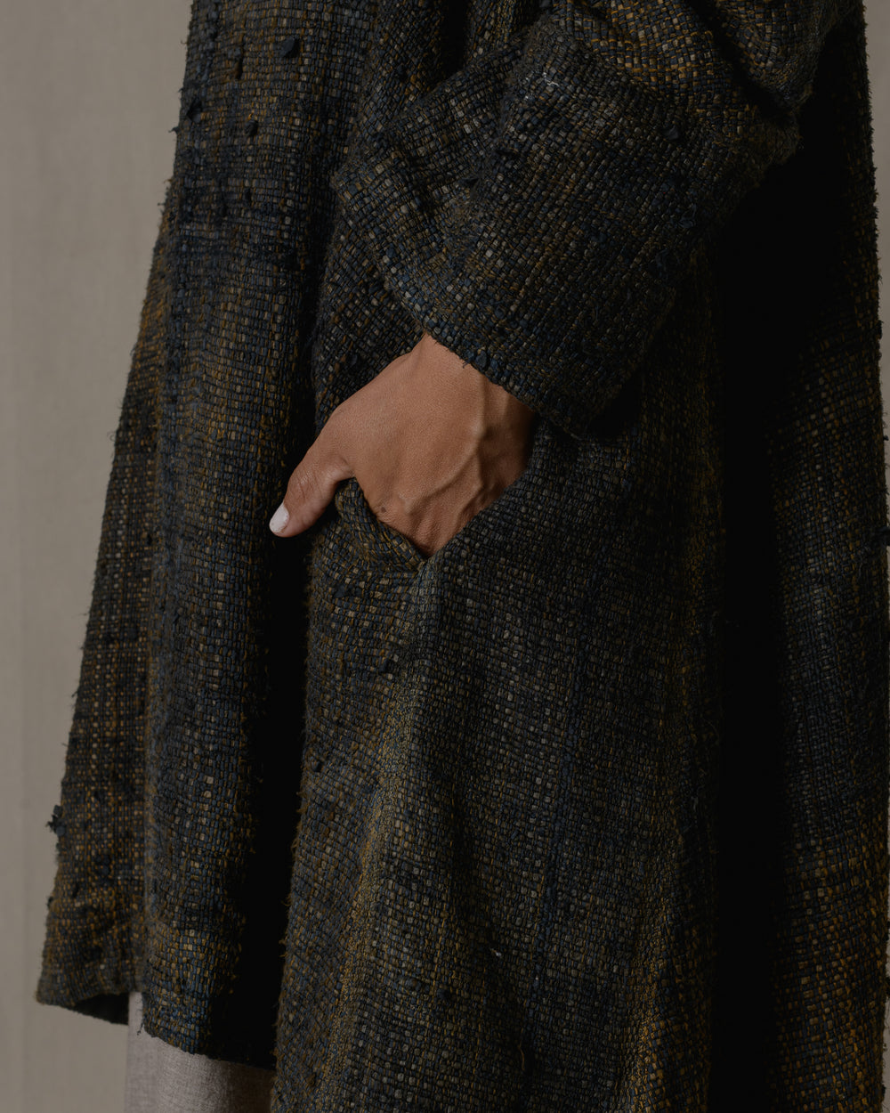 A-line Over Coat in Ash Glaze