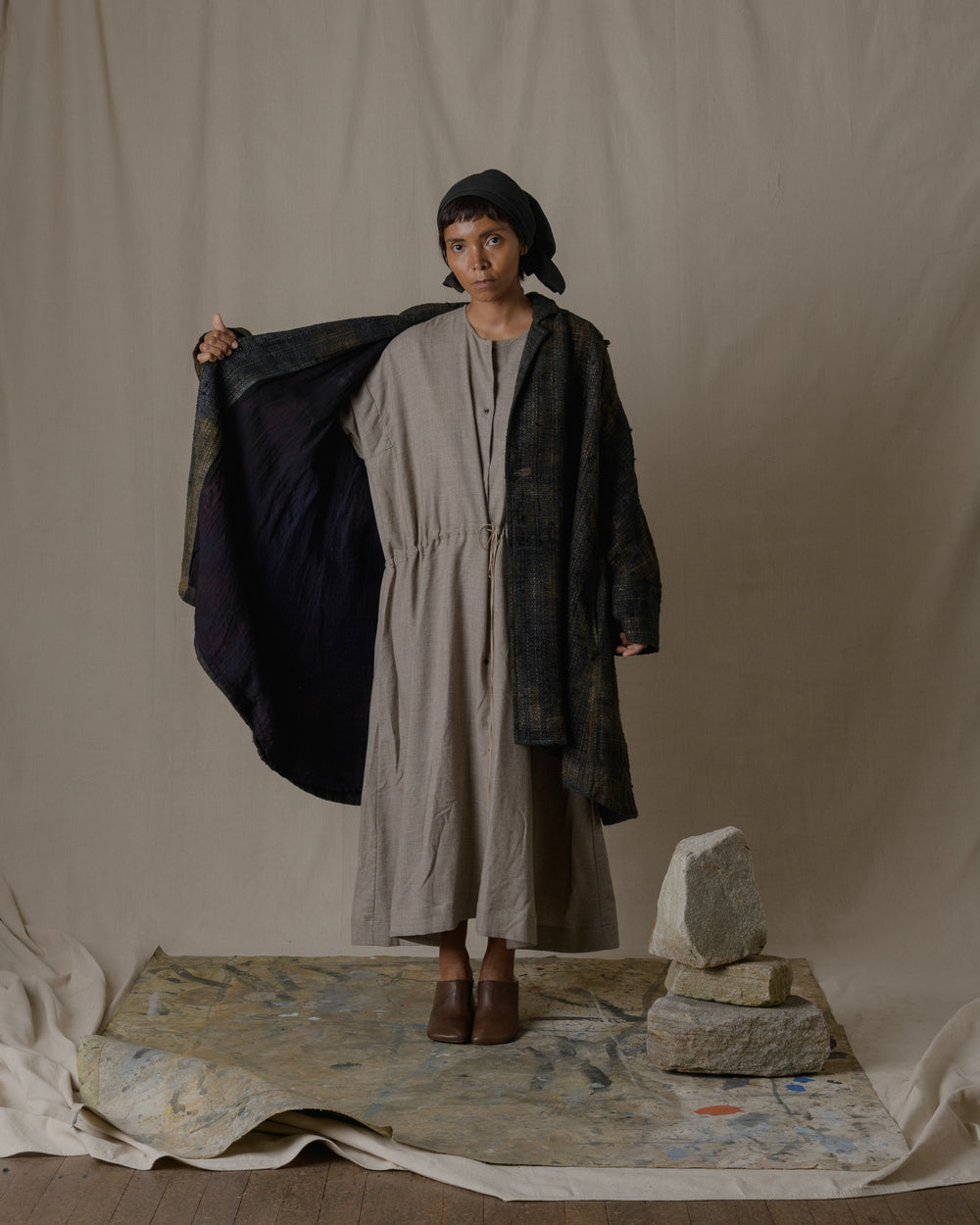 A-line Over Coat in Ash Glaze