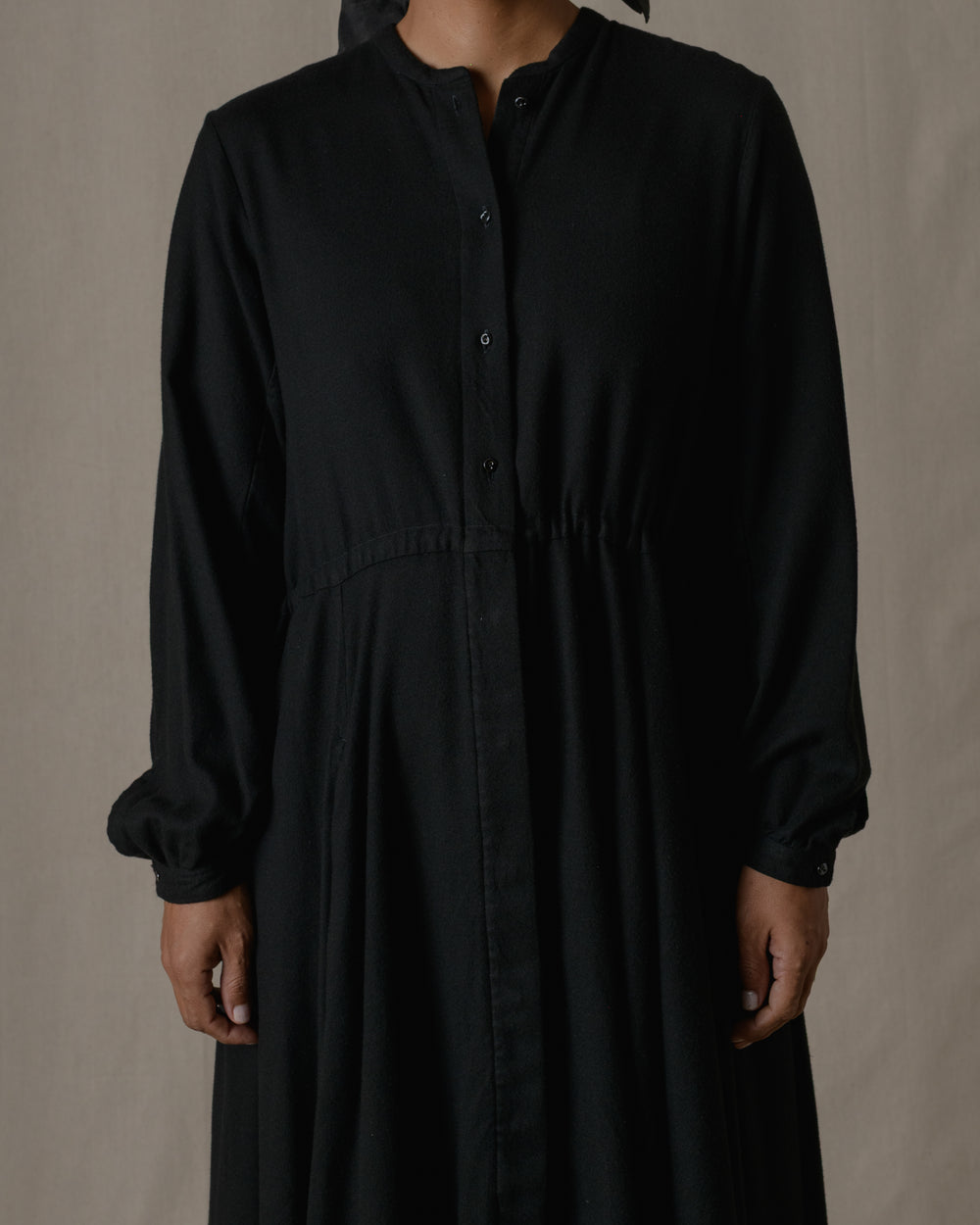 Long Shirt dress One Piece Silk in Black O/S