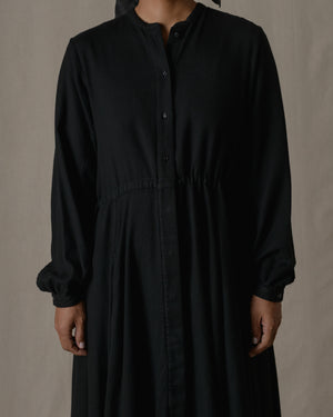 Long Shirt dress One Piece Silk in Black O/S