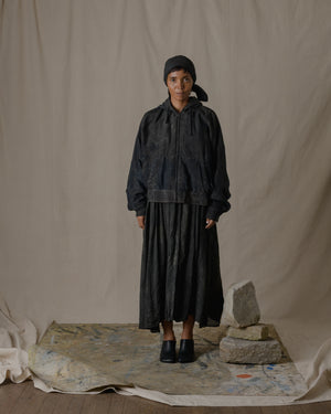 Hoodie Khadi Silk in Ash Glaze