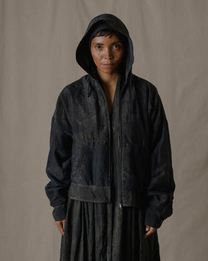 Hoodie Khadi Silk in Ash Glaze