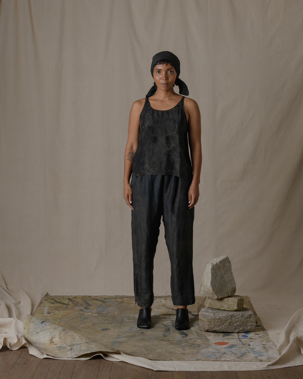 Relax Pants Khadi Silk in Ash Glaze