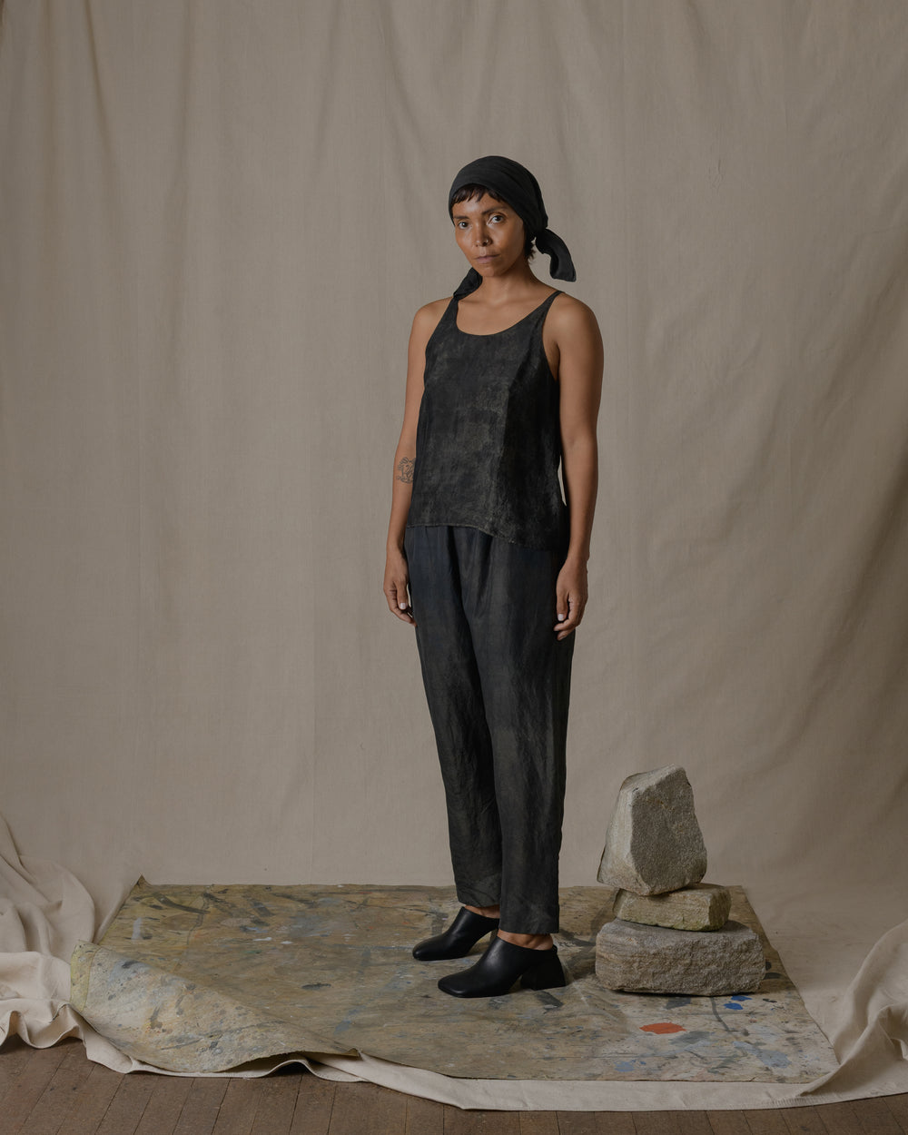Relax Pants Khadi Silk in Ash Glaze