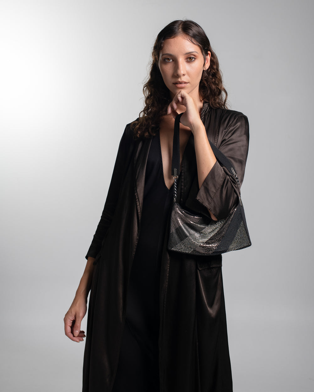 Daniela Diagonals Baguette Black / Grey