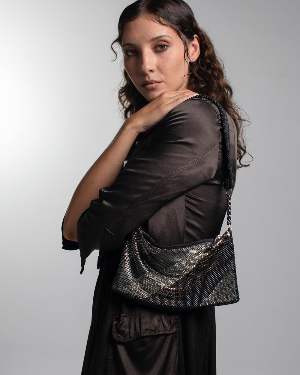 Daniela Diagonals Baguette Black / Grey