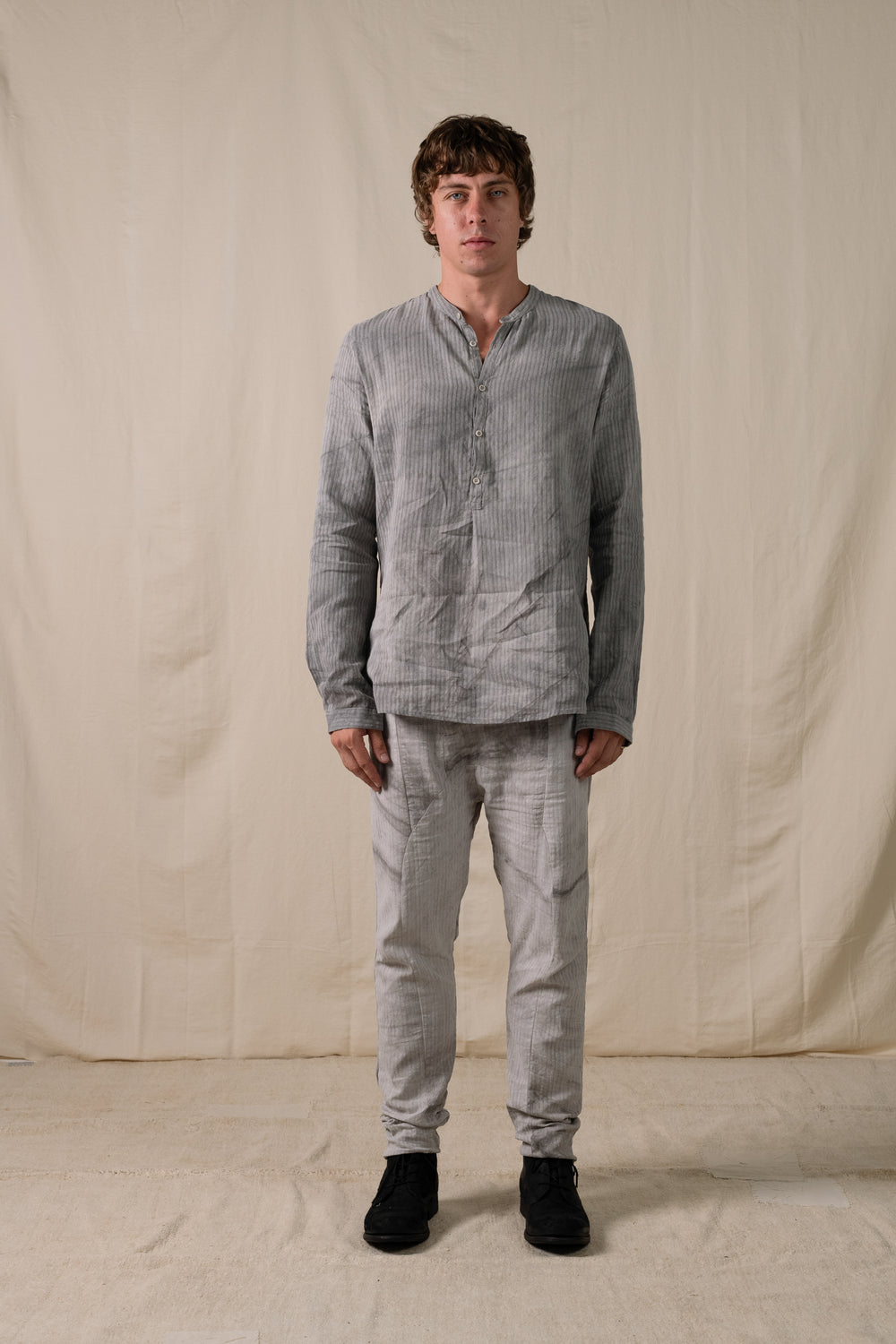 Kaftan Shirt Hand-dyed Grey