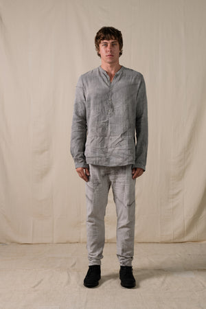 Kaftan Shirt Hand-dyed Grey