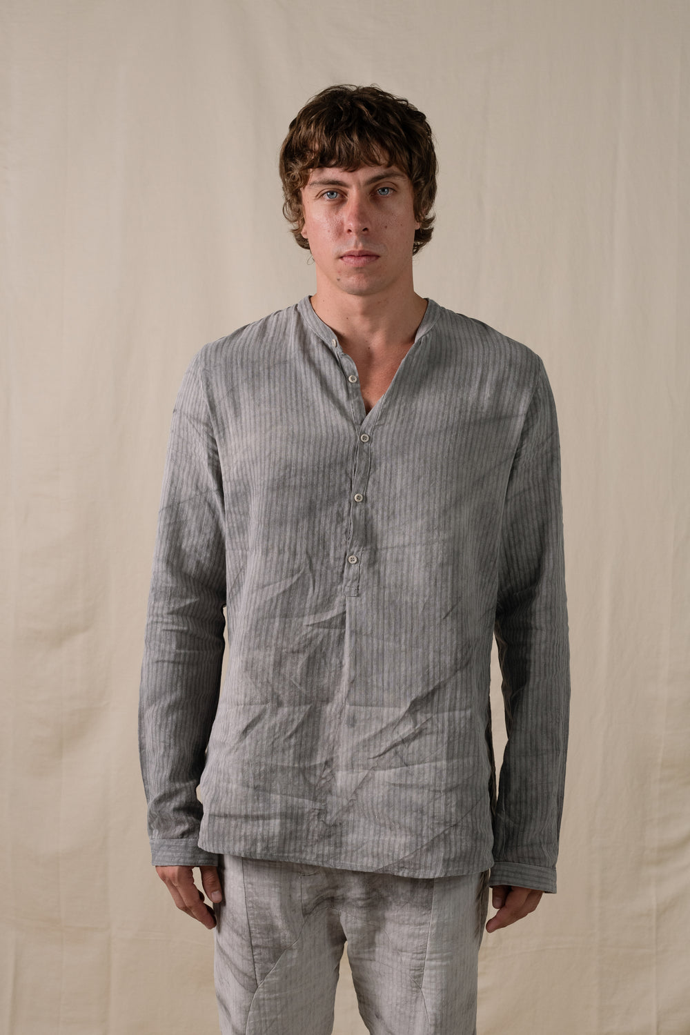 Kaftan Shirt Hand-dyed Grey