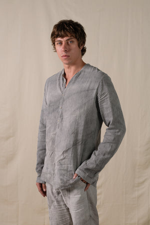 Kaftan Shirt Hand-dyed Grey