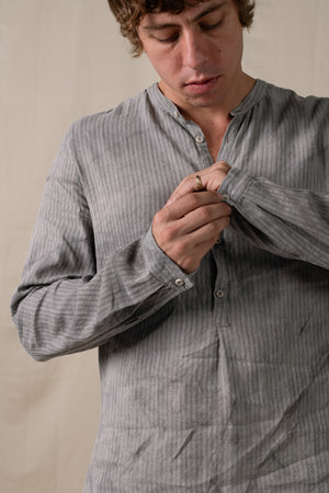 Kaftan Shirt Hand-dyed Grey