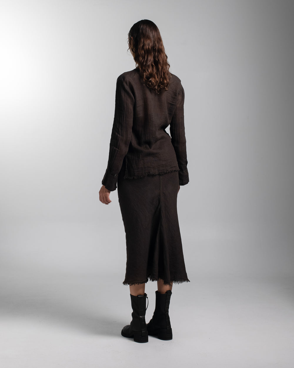 Ginia Skirt Linen Chocolate