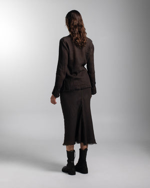 Ginia Skirt Linen Chocolate