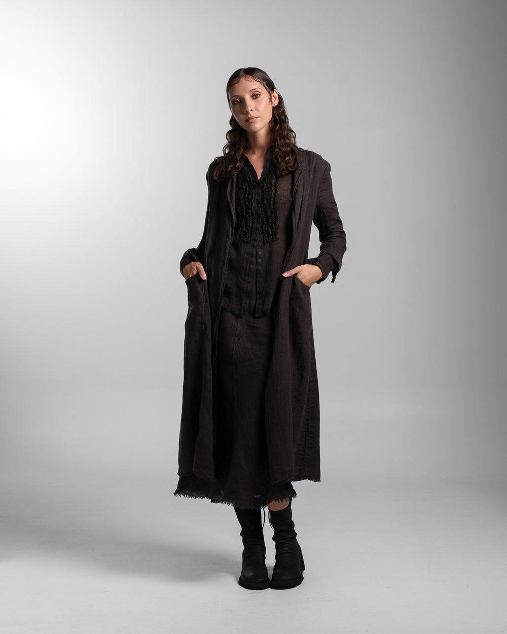 Ginia Skirt Linen Chocolate