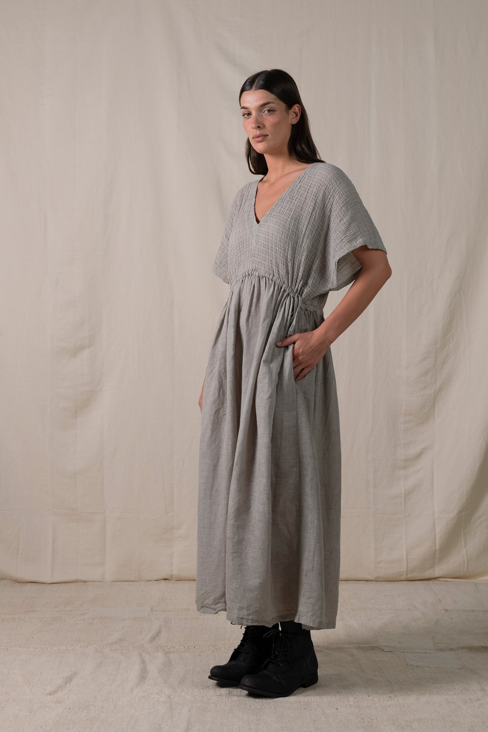 grey drawstring dress Park Day Cutie Drawstring Mini Dress in Grey