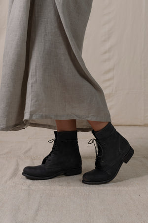 Mid Lace Up Boots Dark Grey Brown