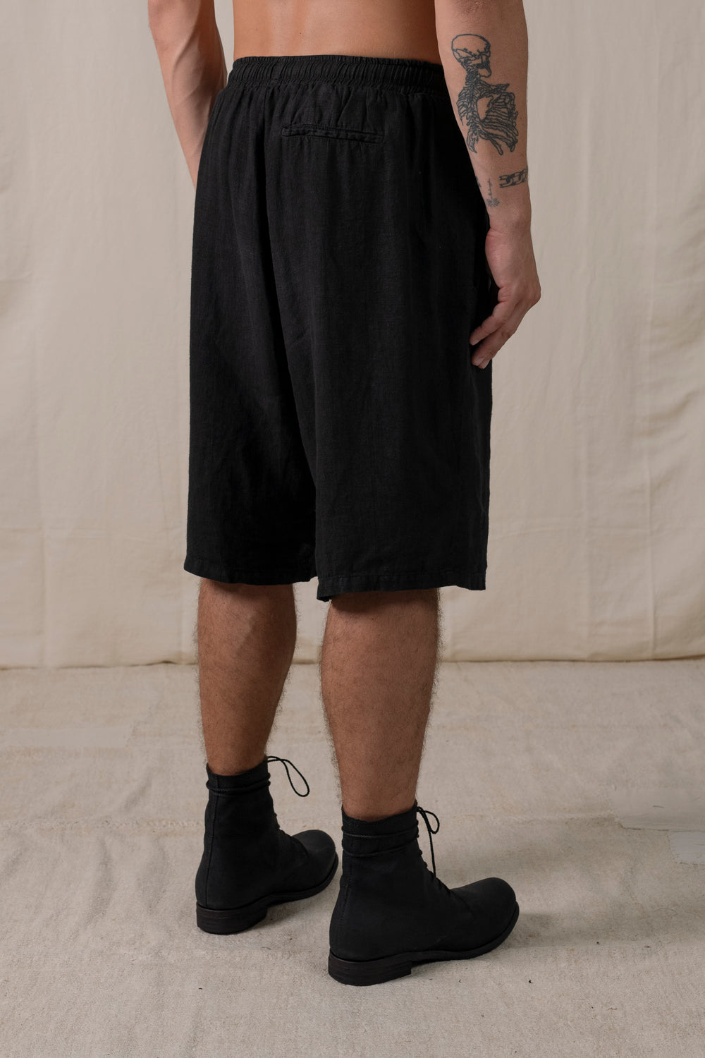 Linen Shorts Black