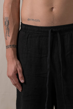 Linen Shorts Black