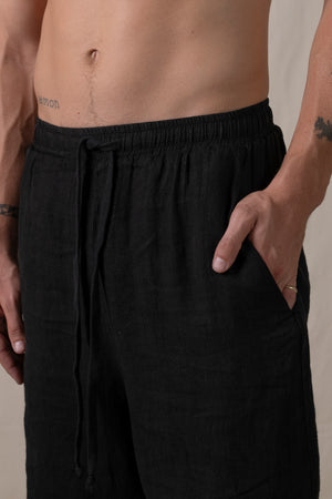 Linen Shorts Black