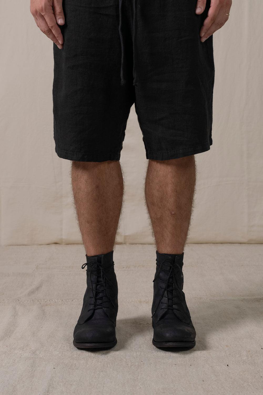 Mid Lace Up Boots Black