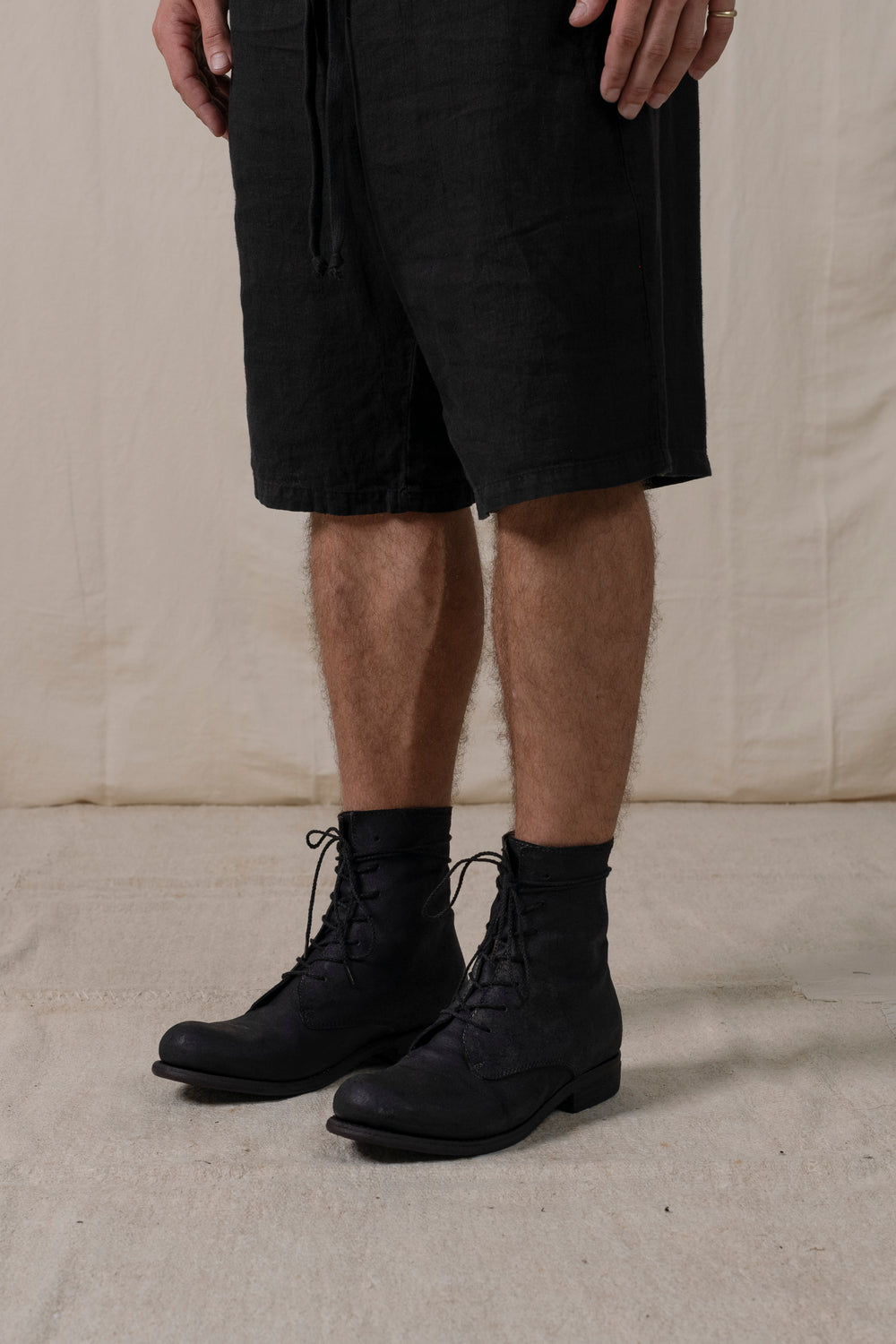 Mid Lace Up Boots Black