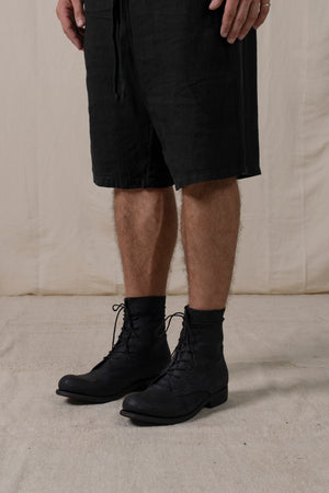 Mid Lace Up Boots Black