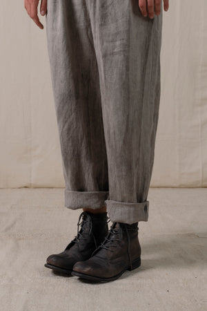 Low Lace Up Ankle Boots Dark Grey Brown