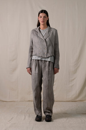 Short Blazer Hand-dyed Linen